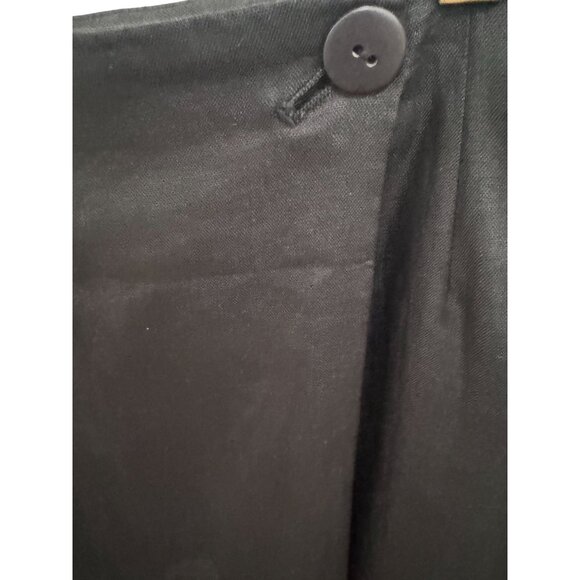 Valerie Stevens Black Pure Linen Wrap Pencil Skirt, Size 6 - Picture 2 of 4